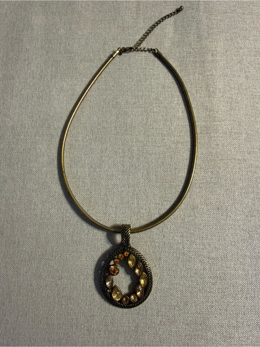 Premier Designs Pandora’s Eye Rhinestone Teardrop Pendant Necklace